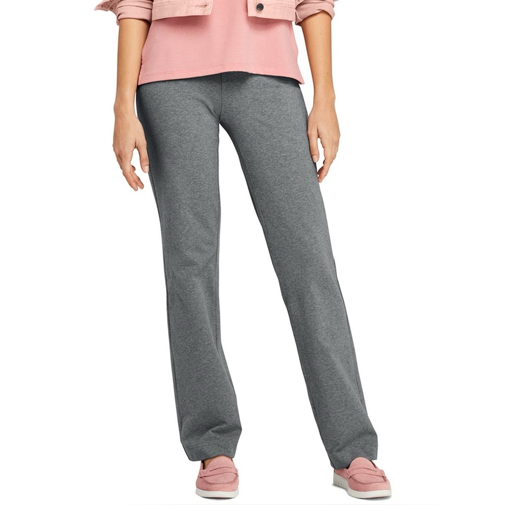 Lands' End Starfish Straight Leg L/T Charcoal Heather Pants